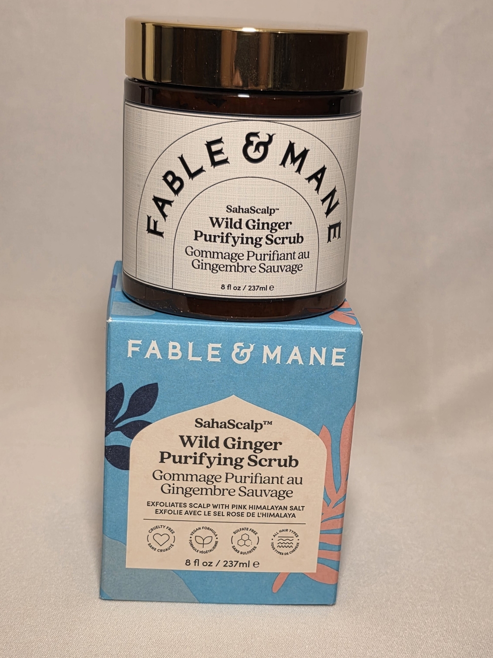 NEW Fable & Mane SahaScalp Wild Ginger Purifying Scrub 8 oz / 237 ml  Full Size
